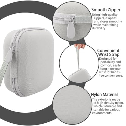for Bose New SoundLink Micro 2nd Gen Speaker Protective Case, White | EVA Hard Shell, Soft Velvet Lining, Durable Wrist Strap, Portable Travel Bag with Carabiner, Mesh Accessory Pocket - color: White Case