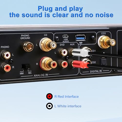 RCA Subwoofer Cable - 0.98FT (2PCS) Y Splitter Stereo Audio Cable Gold-Plated Plug RCA Audio Subwoofer Adapter Cord for Hi-Fi System TV Amplifier Home Theater - style: 1 RCA Female to 2 RCA Male