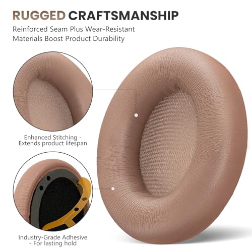 Studio Pro Headphone Ear Pads, Replacement Earpads/Cushions for Beats Studio Pro, with Premium Protein Leather, Resilient Memory Foam, Added Thickness - color: Dune