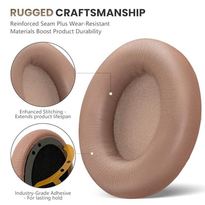 Studio Pro Headphone Ear Pads, Replacement Earpads/Cushions for Beats Studio Pro, with Premium Protein Leather, Resilient Memory Foam, Added Thickness - color: Dune