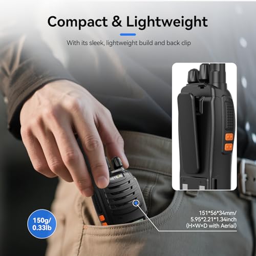 Retevis H777D Walkie Talkies with LCD Screen(10 Pack) | for Restaurant, Retail, Warehouse, School,Durable, Portable, FRS, Rechargeable, Emergency Alarm, License Free,USB-C - style: With LCD Screen