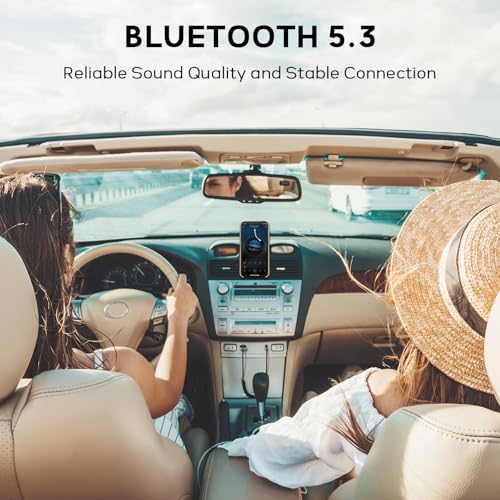 Meliya Aux to Bluetooth 5.3 Adapter for Car, USB 2.0 to 3.5mm Bluetooth Receiver Jack Kit with Built-in Microphone Aux Input for Hands-Free Calls, Car Speaker, Home Audio, Music Streaming