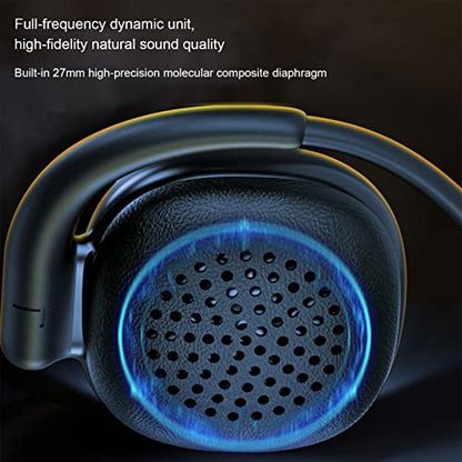 CHUYI Wireless Earphone Over Ear Wireless Bluetooth Headphones Behind The Head, Foldable Wireless Stereo Wrap Around Head Headset On-Ear Earphones for Workout Office Walking, 23Hrs Music Time (Black)