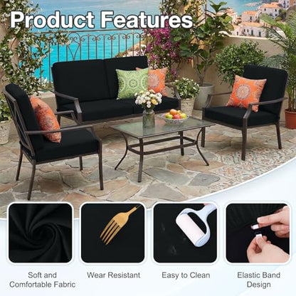 Waterproof Outdoor Cushion Covers, Stretch Patio Slipcovers | UV Resistant Coating, Stretch Fabric, Waterproof Protection, Replacement Covers, Fits Patio Furniture Cushions (12 Pieces) - color: Black, size: 12PCS