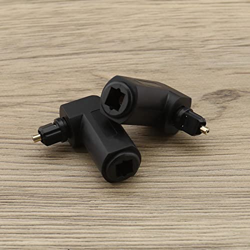 ECSiNG 2Pcs Optical 90° Right Angle Adapter Optical Audio Connector Adapter Electrical Accessories for HDTV Home Theater System Sound Bar 33.5mm