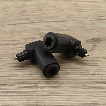 ECSiNG 2Pcs Optical 90° Right Angle Adapter Optical Audio Connector Adapter Electrical Accessories for HDTV Home Theater System Sound Bar 33.5mm