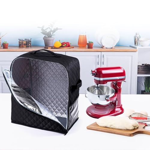 Vertical Mixer Protector, with Pockets, Fits 4.5QT-8QT Mixers for Machine Cover and Mixer Storage Bag - color: large