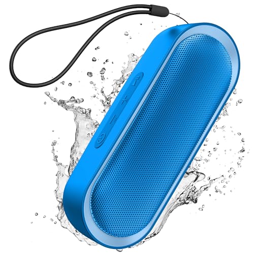 LENRUE Bluetooth Speakers, Waterproof Portable Speakers with TWS, 24 Playtime, Stereo Sound, Wireless for Home Shower Pool Beach Outdoor - color: light blue