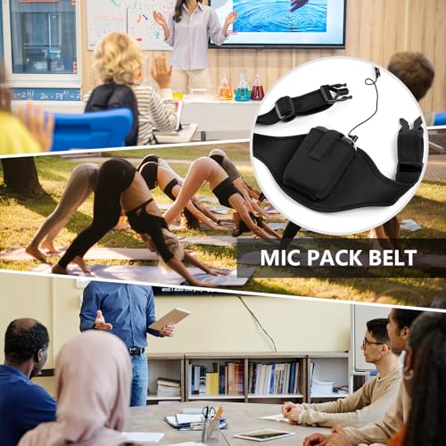 Mic Belts for Theatre Wireless Microphone Holder with Anti Dropping Strap Sweat Absorbent Belt Waistband Bag for Fitness Instructor (12)