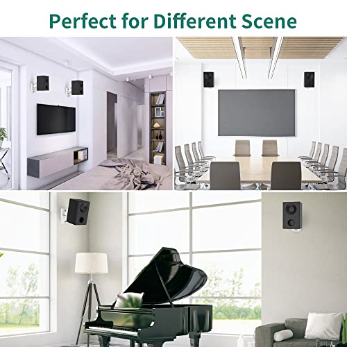 Speaker Wall Mount Brackets - Surround & Bookshelf Speaker Wall Mounts Kit, Holds up to 8 lbs, 2 Pack, White - color: 2P-White