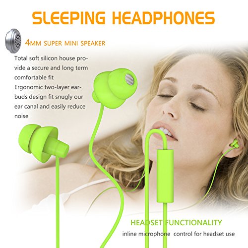 MAXROCK Noise Isolating Sleeping Headphones Earphones for Audiobook,Cellphones, Ipad and Audio Devices