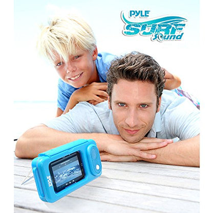 Upgraded Pyle Surf Sound Speaker Waterproof Case, Portable, Protective Case for iPod, MP3 Player and Smartphone, UV Treatment, Dustproof Cover (Blue)