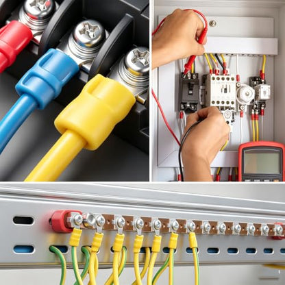 smseace Wire Crimp Connectors 2.8mm/4.8mm/6.3mm 22-10AWG Male and Female Connector kit Insulated Wire Spade/Fork/Ring Electrical Speaker Connector - size: 125Pcs
