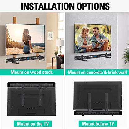 Mounting Dream Soundbar Mount Sound Bar TV Bracket Holds up to 20 Lbs | Universal Sound Bar Mount for Soundbars with/ without Holes, Non-Slip Base Holder Extends 3.4"-6.1", Easy to Install, MD5425 - size: For soundbars up to 20lbs