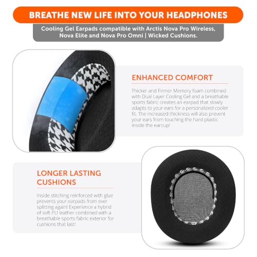 WC Mod Kit V2 Nova Pro Wireless, Pro Omni & Elite - Gel Earpads & Headband - color: Houndstooth