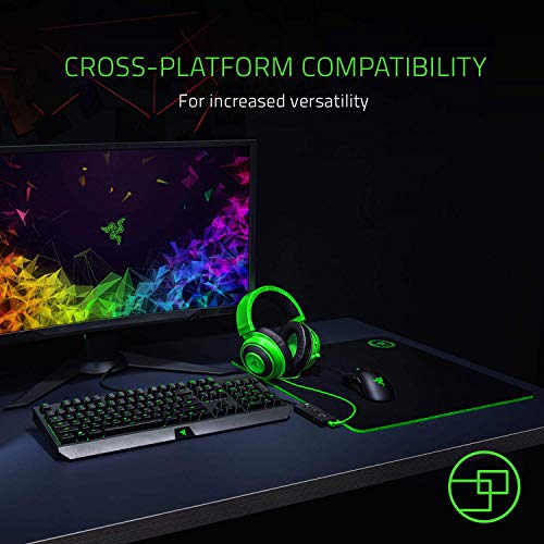 Razer Kraken Tournament Edition: THX Spatial Audio - Full Audio Control - Cooling Gel-Infused Ear Cushions - Gaming Headset Works with PC, PS4, Xbox One, Switch, Mobile Devices - Green (Renewed)