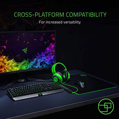 Razer Kraken Tournament Edition: THX Spatial Audio - Full Audio Control - Cooling Gel-Infused Ear Cushions - Gaming Headset Works with PC, PS4, Xbox One, Switch, Mobile Devices - Green (Renewed)