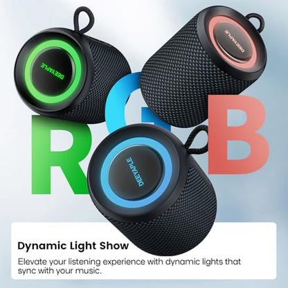 Bluetooth Speaker Wireless,IP67 Waterproof & Dustproof Portable Speaker with Lights,15W Loud Stereo Sound, 2500mAh Battery All Day Playtime, TWS Pairing, BT5.3, Home/Party/Outdoor/Beach (Blue Black) - color: Blue Black