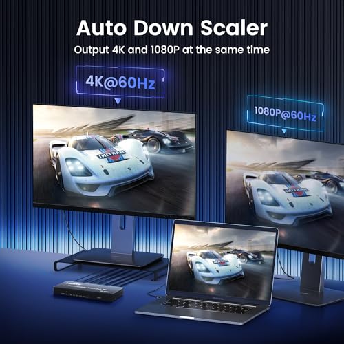 4K@60Hz HDMI Switch Splitter 2 in 4 Out with Remote, SPDIF and 3.5mm Audio | HDMI Matrix Supports HDR10, HDCP2.2 and 3D for PS5/4,Xbox,Fire Stick,etc