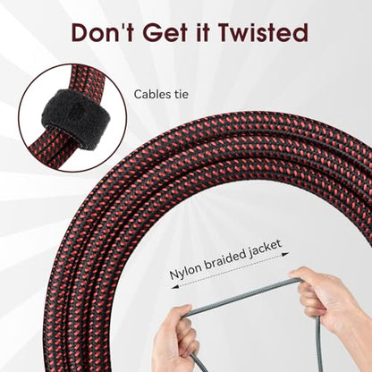 OTraki 10ft Guitar Cable 2 Pack Electric Guitar Chord Instrument Cable Quarter Inch L Shaped Guitar Cable Straight to Right Angle Gold Plated Plug for Bass Amp Keyboard Red & Green | 1/4 Inch L Shaped Guitar Cable Straight to Right Angle Gold Plated Plug