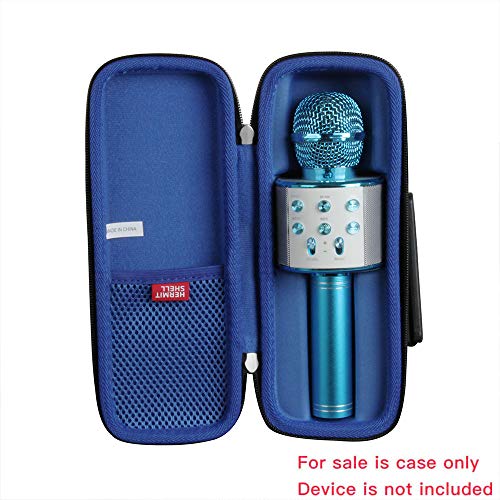 Hermitshell Hard Travel Case for BONAOK/BlueFire/Amazmic/Move2Play Wireless Bluetooth Karaoke Microphone 3-in-1 Portable Handheld Karaoke Mic Speaker Machine (Black+Blue)