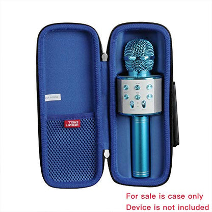 Hermitshell Hard Travel Case for BONAOK/BlueFire/Amazmic/Move2Play Wireless Bluetooth Karaoke Microphone 3-in-1 Portable Handheld Karaoke Mic Speaker Machine (Black+Blue)