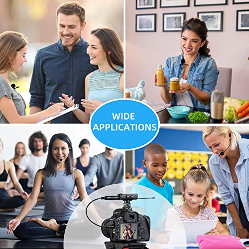 HOTEC Replacement Lapel Microphone with 3.5mm Locking Screw Plug, Unidirectional Mic Replacement Compatible Wireless Bodypack Microphone System