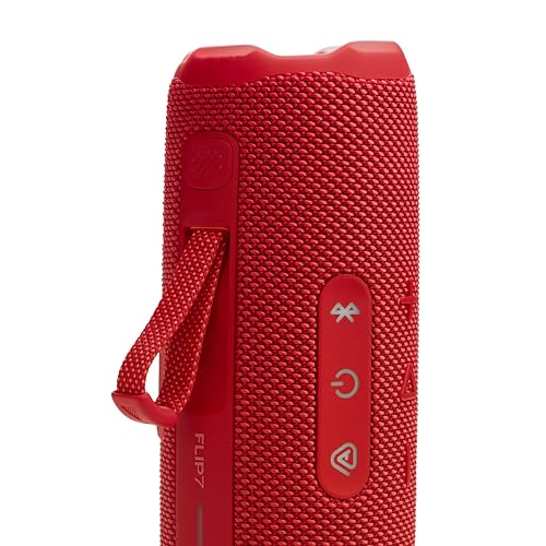 JBL Flip 7 Portable Bluetooth Speaker, Waterproof and Drop-Proof - Red | Up To 16 Hours Playtime, IP68 Dustproof Build, Clip-On Loop, USB C Lossless Audio, Links With Other Speakers For Outdoor Use - color: Red