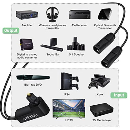 90 Degree Optical Audio Splitter 1 in 2 Out, Digital Toslink Fiber Optical Splitter Audio Adapter (1 Male Input 2 Female Output) for TV, Soundbar - color: right angle plug