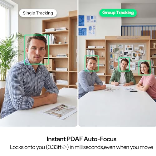 2K Webcam for PC Laptop,PDAF Auto Focus,Dual Noise-Canceling Mics | 1080P@60FPS Streaming Camera with 1/2.8''CMOS Sensor,Privacy Cover,Plug & Play for Gaming/Zoom/Skype/Teams/Live Streaming - size: 2k