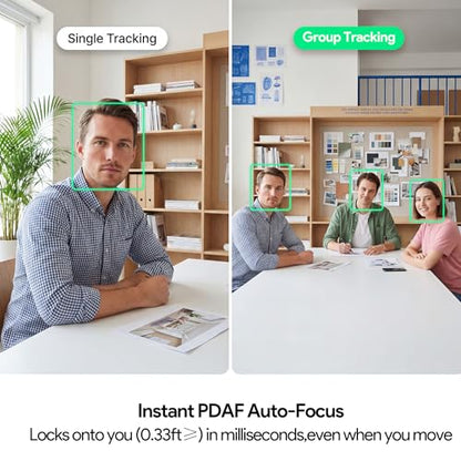 2K Webcam for PC Laptop,PDAF Auto Focus,Dual Noise-Canceling Mics | 1080P@60FPS Streaming Camera with 1/2.8''CMOS Sensor,Privacy Cover,Plug & Play for Gaming/Zoom/Skype/Teams/Live Streaming - size: 2k