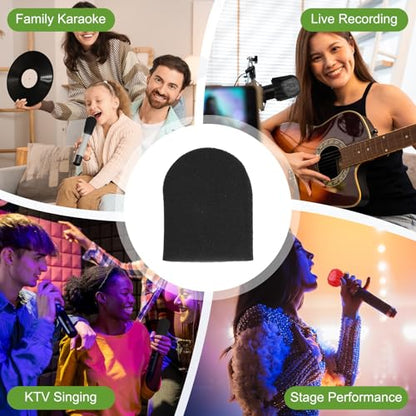 MECCANIXITY 240 Pcs Disposable Microphone Cover Mic Cover (Black) - color: Black