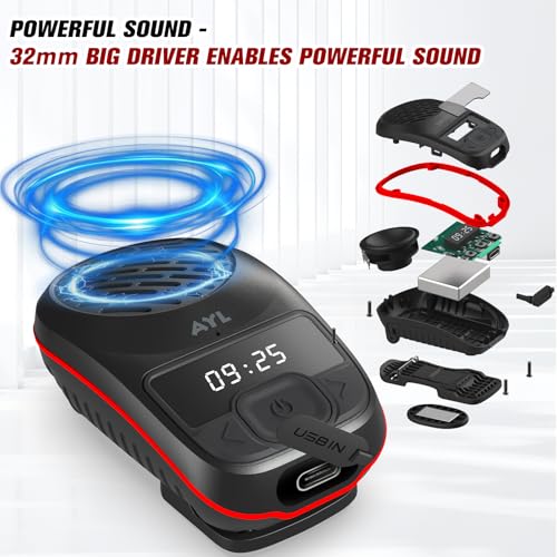 AYL Wearable Portable Bluetooth Speakers, Wireless Portable Speaker with Clip, Waterproof Clip-On (Non-Magnetic), Built-in Mic for Hands-Free Music/Calls for Work & Outdoors, 10-Hour Playtime