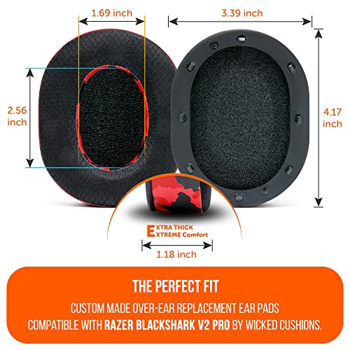 WC Freeze Blackshark V2 Pro - Gel Earpads for Blackshark V2 (2020-2022) - color: Red Camo