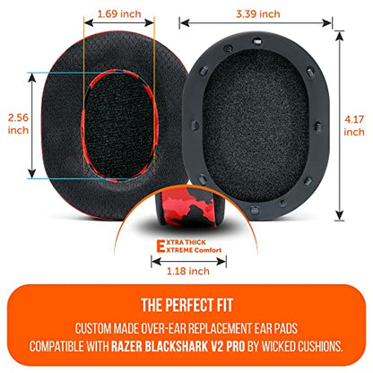 WC Freeze Blackshark V2 Pro - Gel Earpads for Blackshark V2 (2020-2022) - color: Red Camo