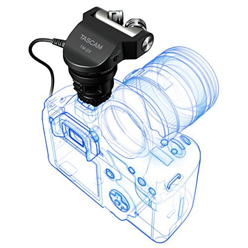 Tascam TM-2X Stereo X-Y Microphone for DSLR Cameras ,Black