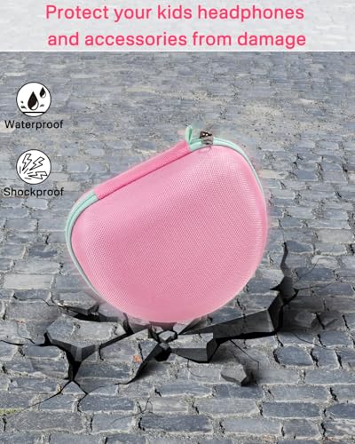 RAIACE Hard Travel Storage Case Compatible with iClever BTH12 / BTH26 / IMYB/JoySpark-T5 / Candy Bila BH03 Headphones, Protective Carrying Bag. (case only) - Pink - color: Pink