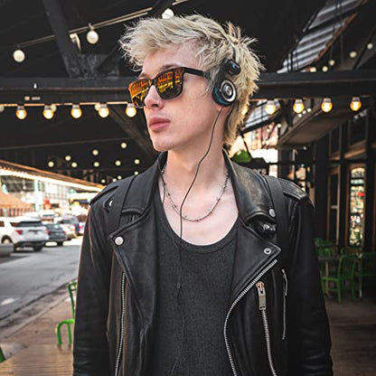 Koss Porta Pro Classic Retro 80s Style On-Ear Headphones, Wired 3.5mm Plug | Collapsible Design, Soft Case Included, Audiophile - color: Black; Silver