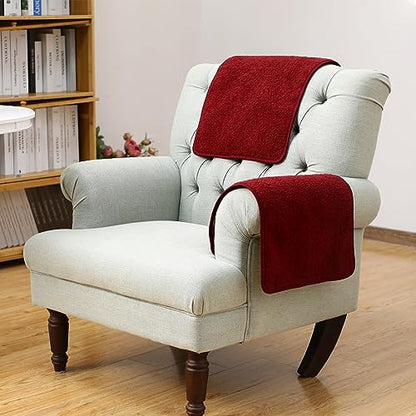 Frienda 2 Pieces Recliner Headrest Covers Sofa Headrest Protector for Recliner Chair Couch Furniture Non Slip for Living Room(Burgundy) - color: Burgundy