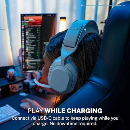 JLab Nightfall Wireless Gaming Headset, Bluetooth 5.3, White - color: Cloud White