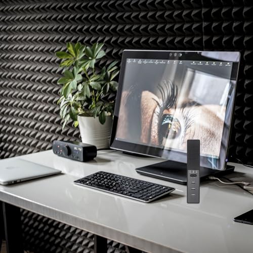 Portable USB Conference Microphone and Desktop Speaker with Stereo Effect, Black Abs Material Mini Laptop Speaker for Office and School Use, Compact Design with Enhanced Sound