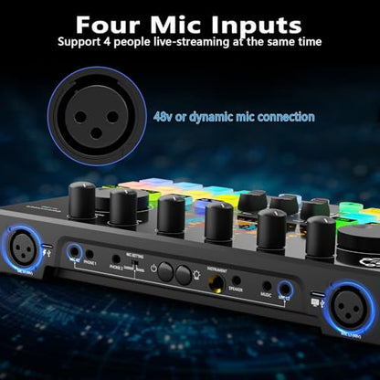 M100 Podcast Equipment Bundle for 2,Audio Mixer with 3.5mm Condenser Mics | Plug‑and‑Play,for PC and phone,OBS,Ideal for 2‑person Live Streaming,Gaming,Podcast Recording,Singing,Content Creation