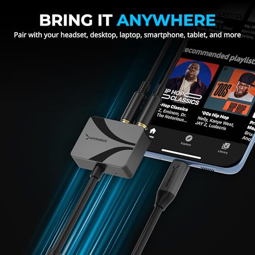 SABRENT USB-C to 3.5mm Audio Adapter with 100W PD, 24-Bit (AU-PACM) | USB-C external sound card; headset mic & stereo out; 96kHz; 100W PD passthrough