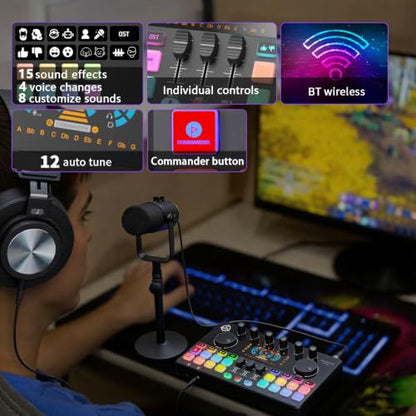 M100 Podcast Equipment Bundle,XLR/USB Dynamic Mic with Audio Interface - color: One dynamic mic bundle