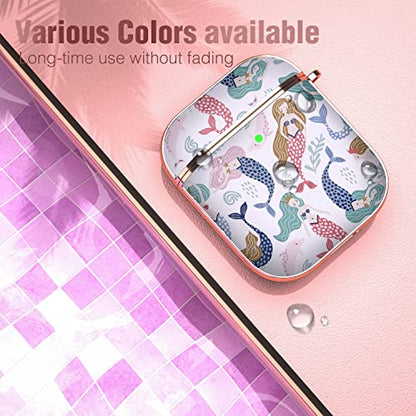 Maxjoy for AirPods Case, Cute AirPod Case Protective Hard AirPod 2 Gen Cover for Women Men with Keychain for AirPods 2nd 1st Generation Charging Cover 2&1, Mermaid - color: Red +Blue
