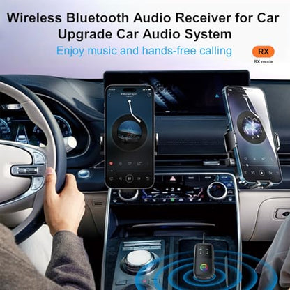 2025 Premium 3 in 1 Bluetooth Audio Transmitter Receiver with aptX Adaptive for up to 2 AirPods or Bluetooth Headphones, Wireless Audio Adapter Supports Any 3.5mm Jack on Airplane, Gym, TV, Car, Home