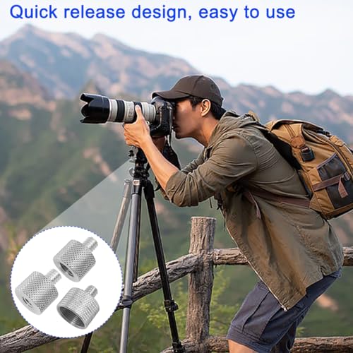 8 Pcs Mic Stand Adapter Mic Thread Adapter Set, 5/8 Female to 3/8 Male and 3/8 Female to 5/8 Male, 1/4 Female to 5/8 Male and 3/8 Female to 1/4 Male, 8 Different Screw Adapters for Microphone, Silver - color: Silver