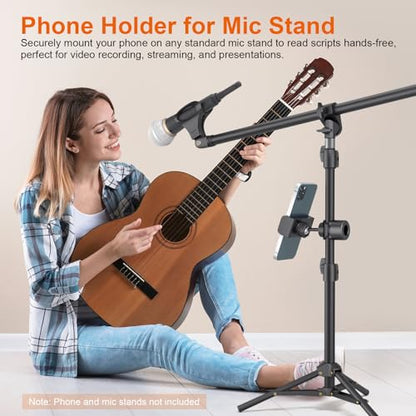 LINCO Mic Stand Phone Holder with O-Clamp PC002 | Adjustable phone holder for most smartphone stand, compatible with iPhone 16/15/14/13/12/Pro/Max, Samsung Galaxy