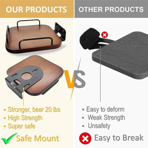 Universal Speaker wall Mount,Real Wood Bracket (Walnut,2 Packs) | secure adjustable holder with railing for small home speakers shelves for Bose,homepod,JBL,Sonos,Sony,KEF,google,Roku - color: 2 pack black walnut