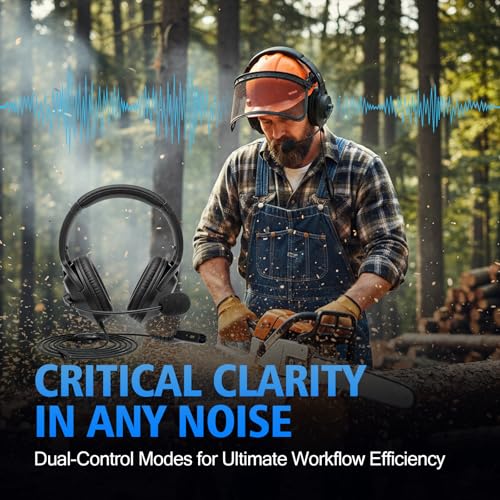 WODASEN Over Ear Single Side Earmuff Noise Cancelling Overhead Headset with Boom Mic PTT for APX4000 APX6000 APX7000 APX8000 XPR 6550 XPR6550e XPR7350e XPR7550e Walkie Talkie